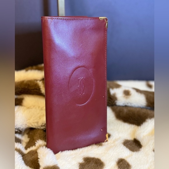 CARTIER Must de Cartier Bordeaux Long Burgundy Leather Wallet - GUC COA - Picture 5 of 9